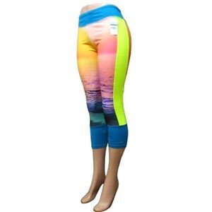 $34.00 Energie Juniors' Catalina Capri Yoga Leggings, Safety Yellow/ Beach , L